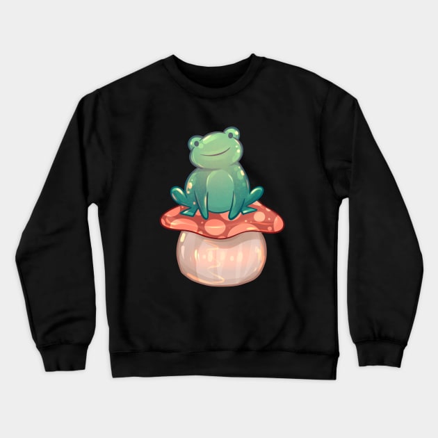 Toadstool Froggy Crewneck Sweatshirt by Claire Lin